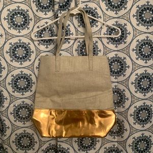 Chi brand tote/ bag, canvas and gold